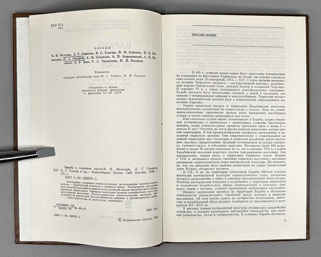 Molodin, V., Savinov, D., Elagin, V. Baraba in the Turkic Period (Baraba v tiurkskoe vremia). 1988. In Russian.