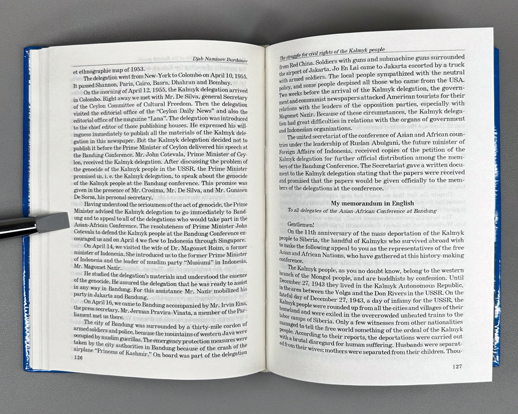 Naminov Burchinov, Djab. The Struggle for Civil Rights of the Kalmyk People (Borba za grazhdanskie prava kalmytskogo naroda). 1997. In Russian and English. First edition.