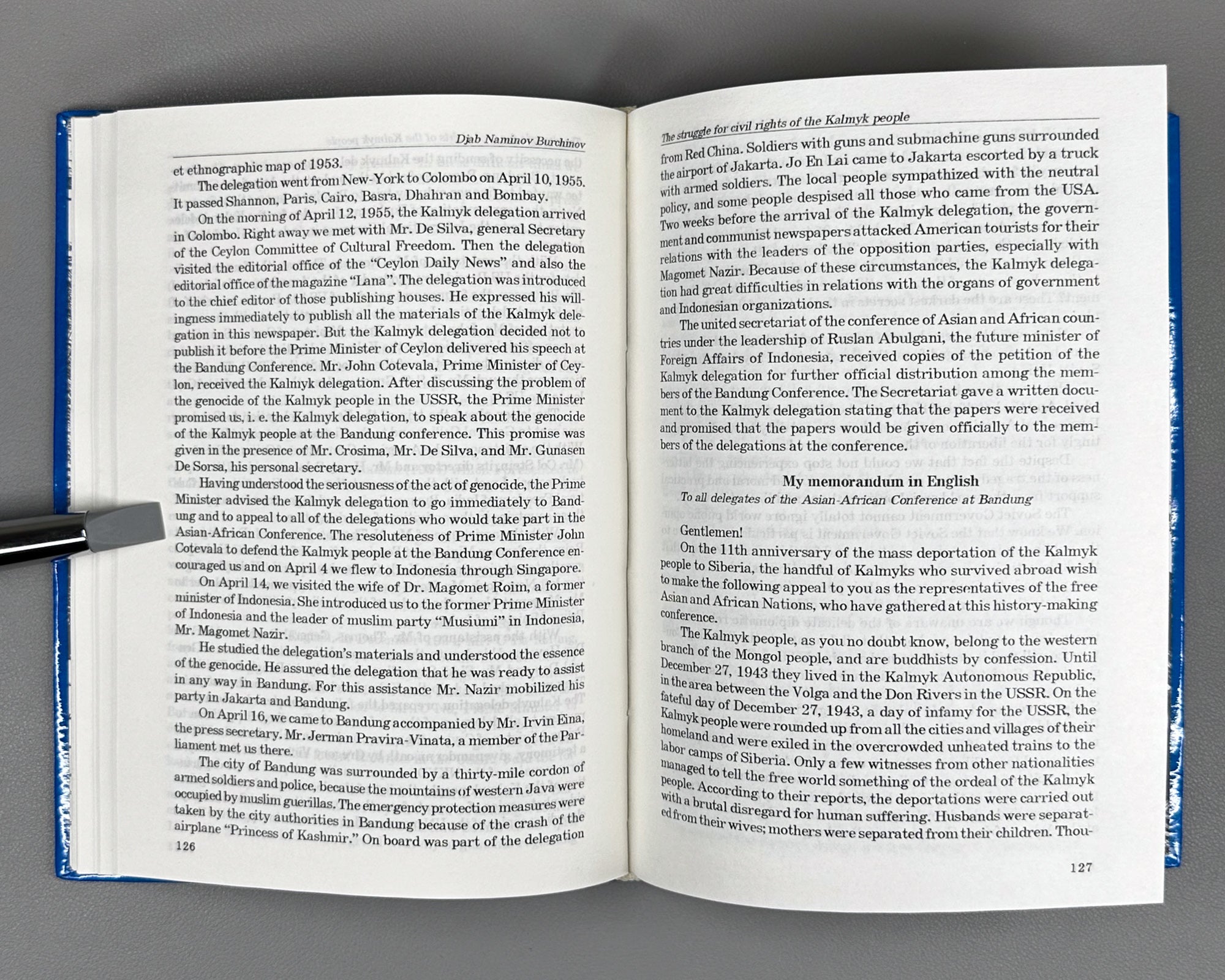 Naminov Burchinov, Djab. The Struggle for Civil Rights of the Kalmyk People (Borba za grazhdanskie prava kalmytskogo naroda). 1997. In Russian and English. First edition.