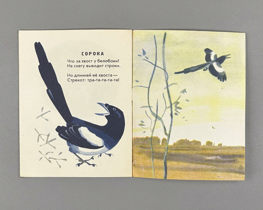 Lot of 2 Soviet children's picture books. Glazkov, M. Hop-Skip (Pryg-skok); Tolstoy, A. The Wolf and the Kids (Volk i koziata), illustrated by Yuri Vasnetsov, 1973-1976. In Russian.