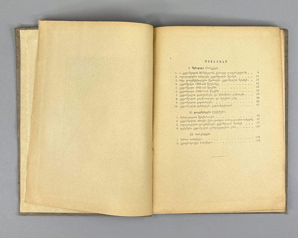 Chkhetia, Sh. Historical Documents on Irodion Evdoshvili (Istoriuli sabutebi irodion evdoshvilis shesakheb). Tbilisi, 1939. In Georgian.