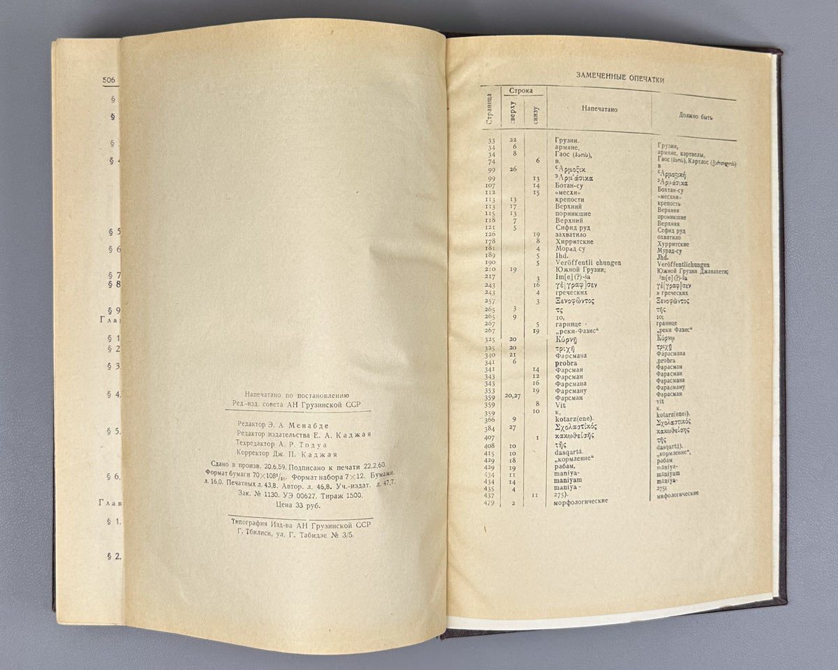 Melikishvili, G. A. On the History of Ancient Georgia (K istorii drevnei Gruzii). First edition. Tbilisi, 1959. In Russian.