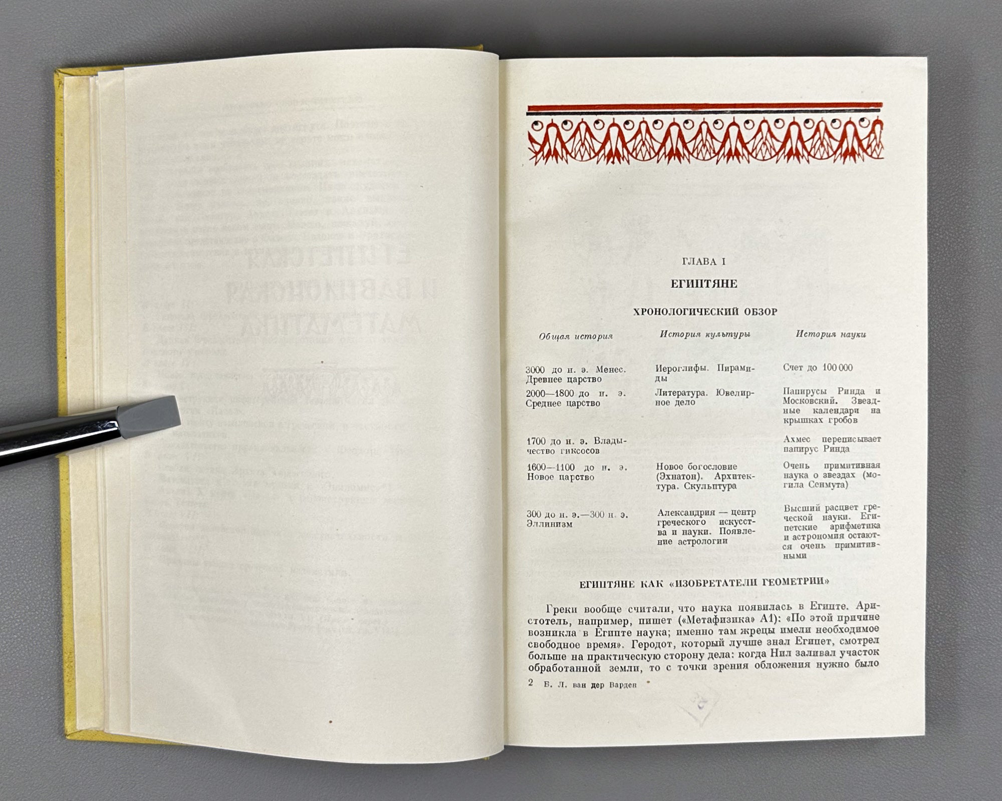 Van der Waerden, Bartel L. Science Awakening: Mathematics of Ancient Egypt, Babylon, and Greece (Probuzhdaiushchaiasia nauka: Matematika Drevnego Egipta, Vavilona i Gretsii). 1959. In Russian.