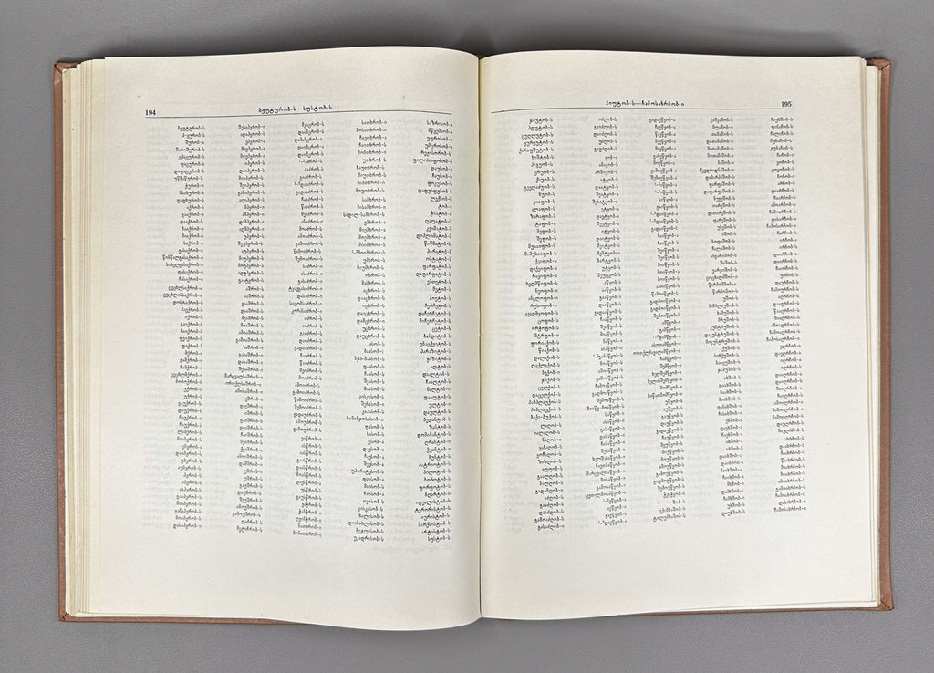 Pochkhua, B. Inversion Dictionary: Based on the Explanatory Dictionary of the Georgian Language (Inversiuli leksikoni). 1967. In Georgian.