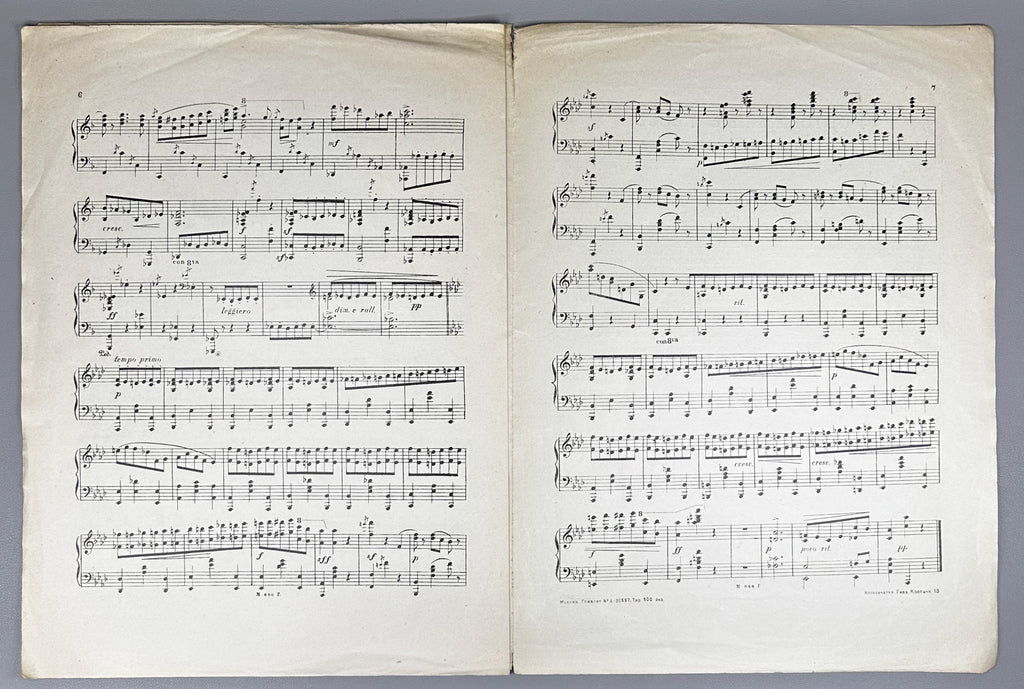 Lot of 3 Early Soviet Sheet Music: Ravel, Gluck, Leschetizky. Piano Solo. Moscow: Muzgiz / Muzsektor, 1929-1933. In Russian and French.