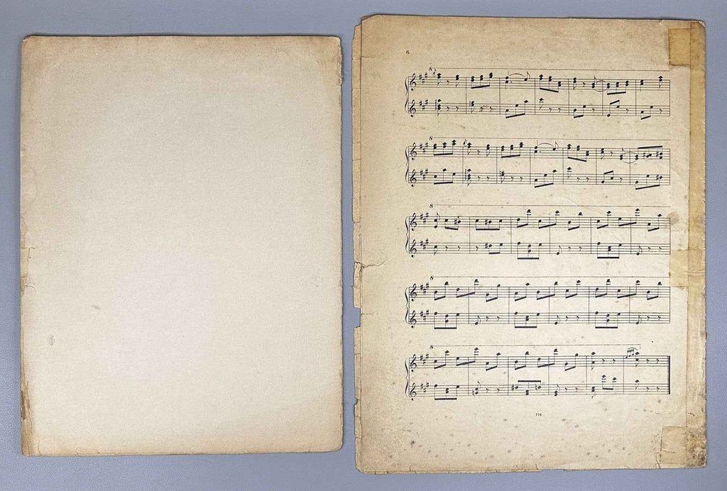 Lot of 3 Antique Sheet Music Editions: Dvořák, Liadow, Rubinstein. Piano Solo. Leipzig, Berlin, Paris, c. 1890s-1900s. In French and German.
