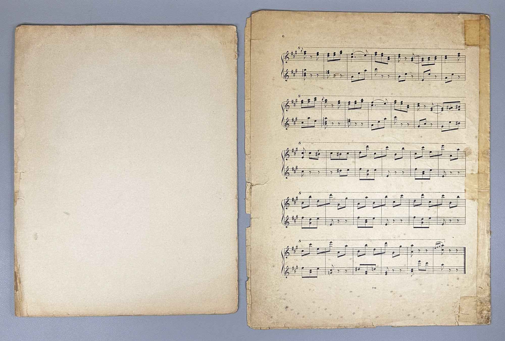Lot of 3 Antique Sheet Music Editions: Dvořák, Liadow, Rubinstein. Piano Solo. Leipzig, Berlin, Paris, c. 1890s-1900s. In French and German.
