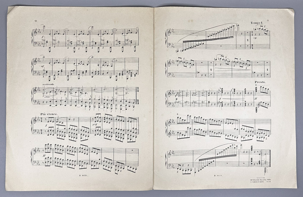 Lot of 3 Antique Sheet Music Editions: Dvořák, Liadow, Rubinstein. Piano Solo. Leipzig, Berlin, Paris, c. 1890s-1900s. In French and German.