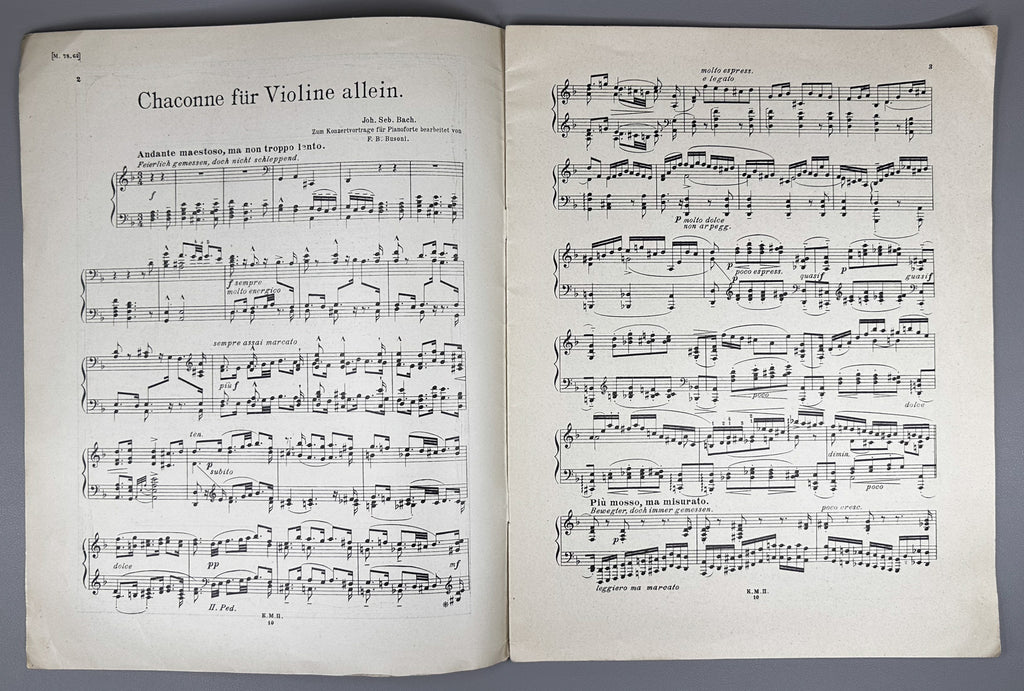 Lot of 5 Soviet Sheet Music Editions: Johann Sebastian Bach. Piano Solo. Moscow, Petrograd, Kiev: Muzgiz / Muzsektor / K.M.P., 1920s-1936. In Russian and German.