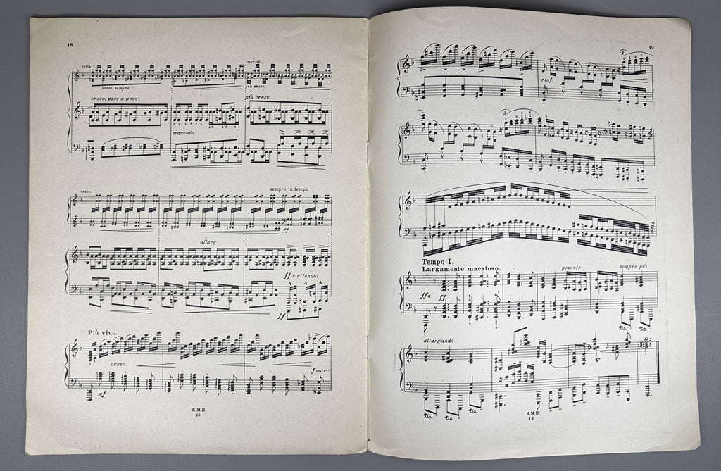 Lot of 5 Soviet Sheet Music Editions: Johann Sebastian Bach. Piano Solo. Moscow, Petrograd, Kiev: Muzgiz / Muzsektor / K.M.P., 1920s-1936. In Russian and German.