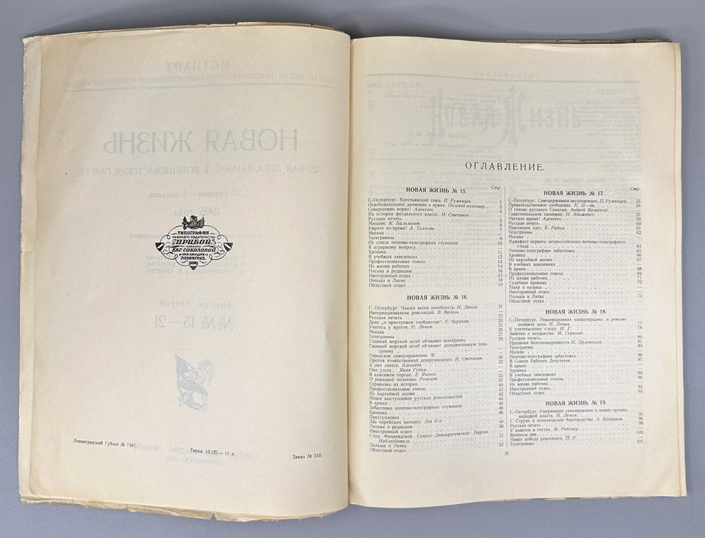 New Life: The First Legal Social-Democratic Bolshevik Newspaper, 27 October - 3 December 1905 (Novaya zhizn: pervaya legalnaya sotsial-demokraticheskaya bolshevistskaya gazeta). Issues 3 and 4. Reprint. Leningrad, 1926. In Russian.
