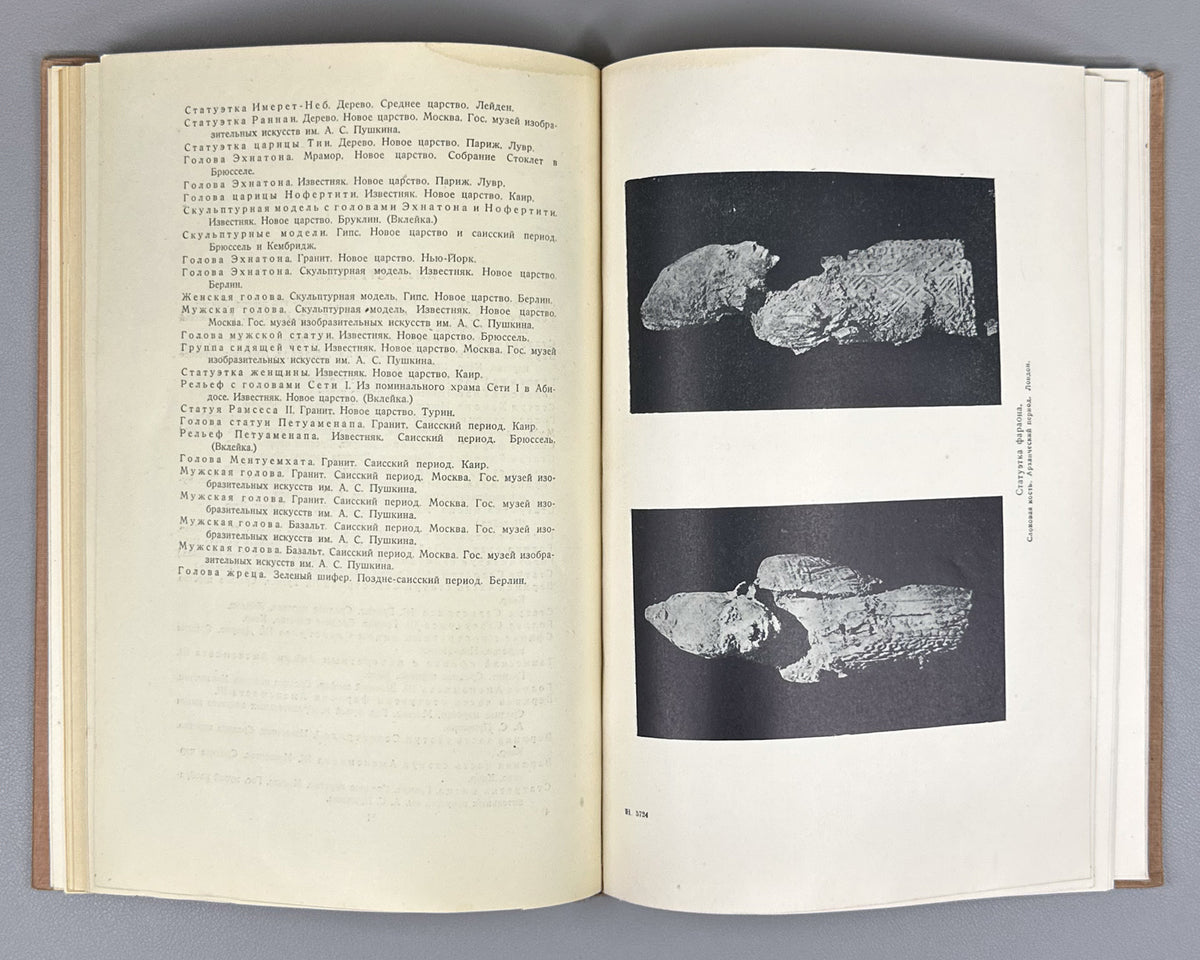 [First monograph on the subject in Russian] Pavlov, V. Sculptural Portrait in Ancient Egypt (Skul'pturnyi portret v drevnem Egipte). First edition, 1937. In Russian.