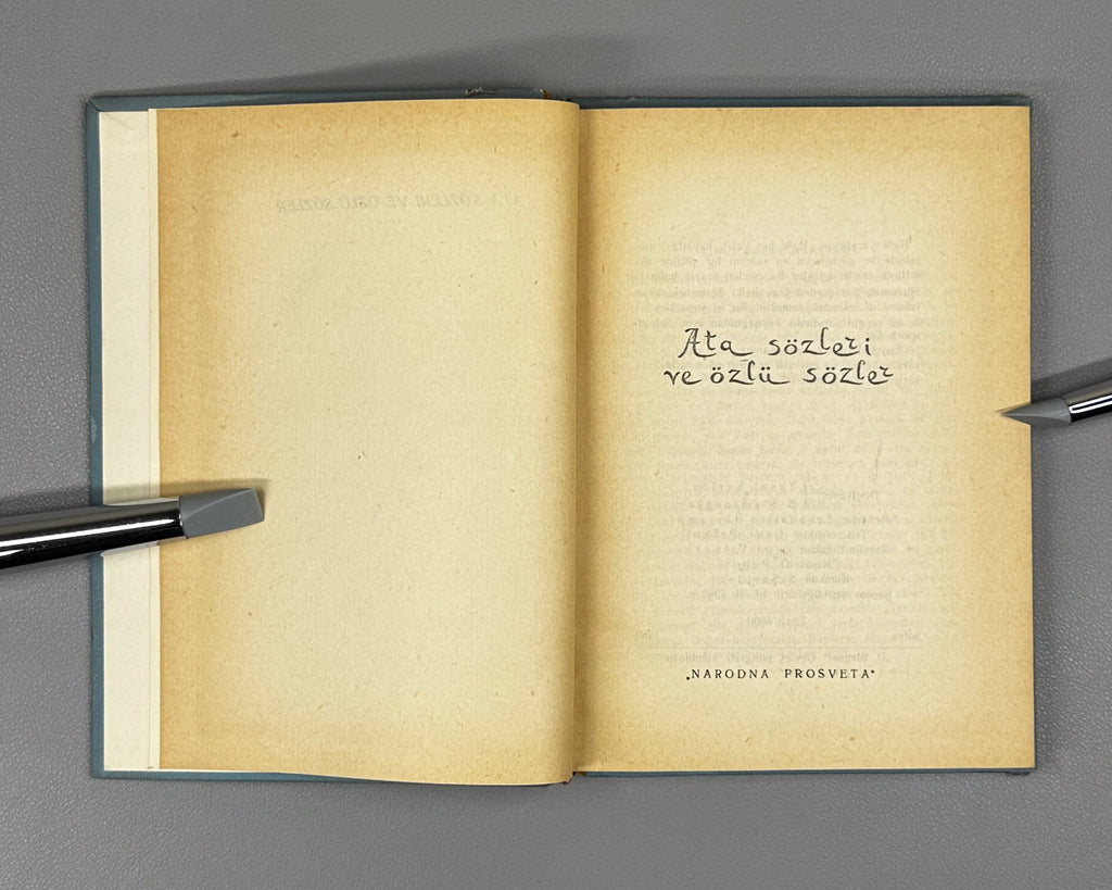 Turkish Folk Proverbs (Ata sözleri ve özlü sözler) / compiled by Y. Kerimof and B. Şişmanoğlu. Sofia: Narodna Prosveta, 1960. In Turkish.