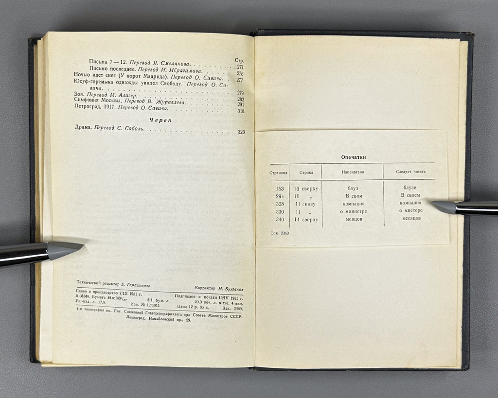 Hikmet, Nazim. Selected Works (Izbrannoe). 1951. In Russian