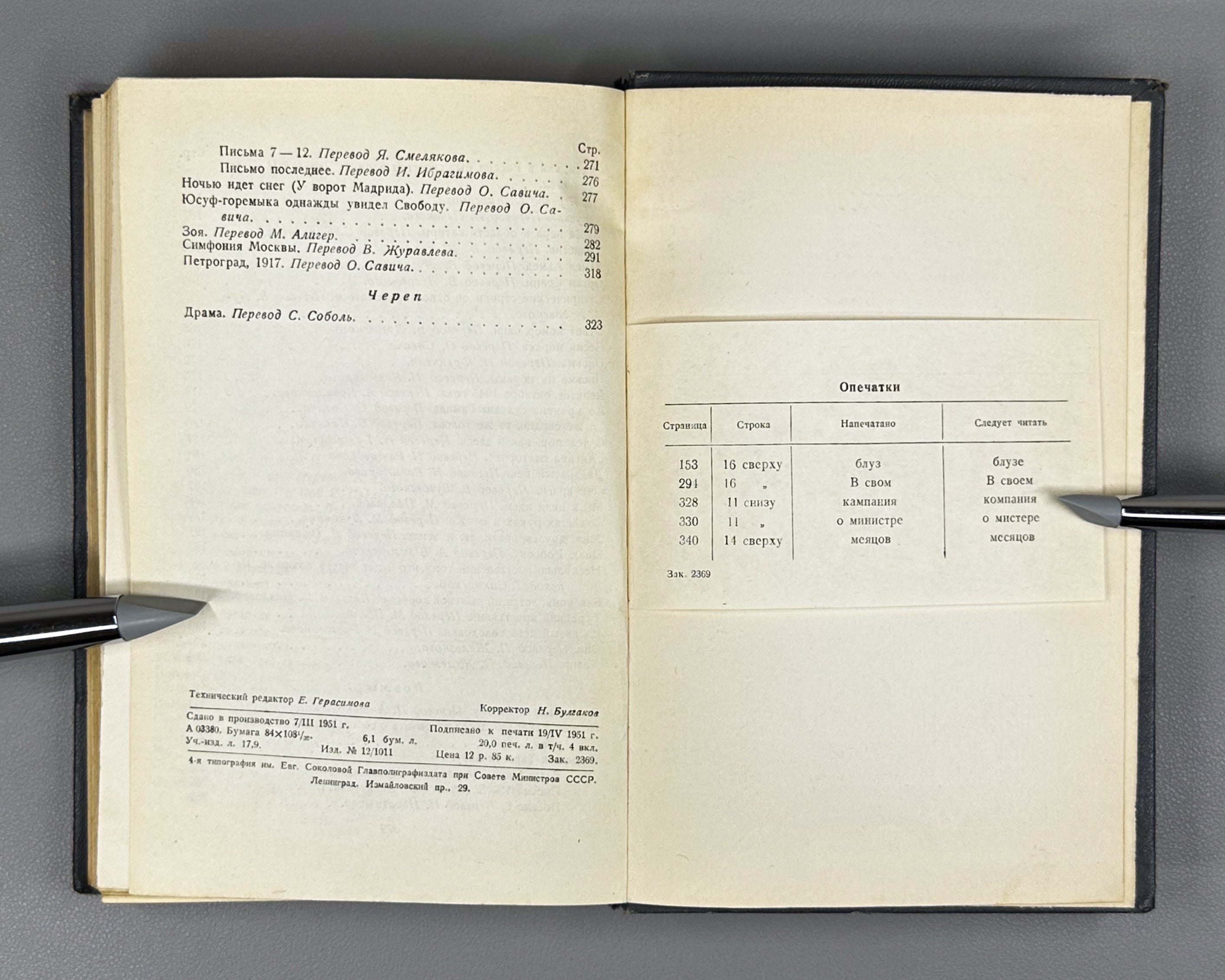 Hikmet, Nazim. Selected Works (Izbrannoe). 1951. In Russian