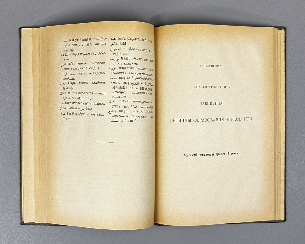 Akhvlediani, Vladimir. Avicenna's Phonetic Treatise (Foneticheskiy traktat Avitsenny). 1966. In Russian and Arabic.
