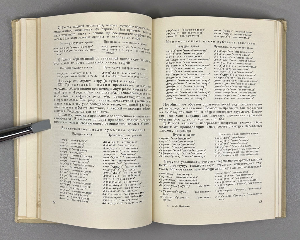Kreinovich, E. The Ket Verb (Glagol ketskogo yazyka). First edition, 1968. In Russian.