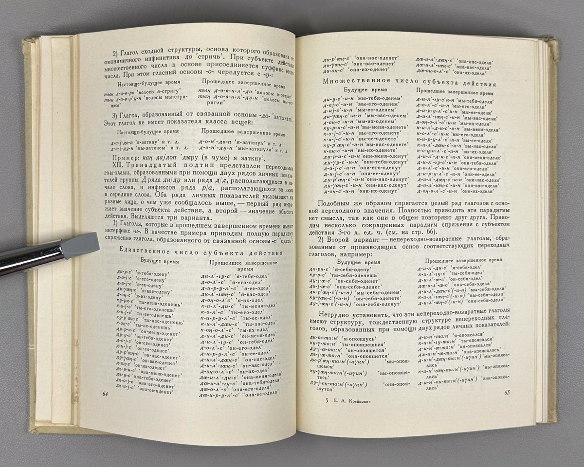 Kreinovich, E. The Ket Verb (Glagol ketskogo yazyka). First edition, 1968. In Russian.