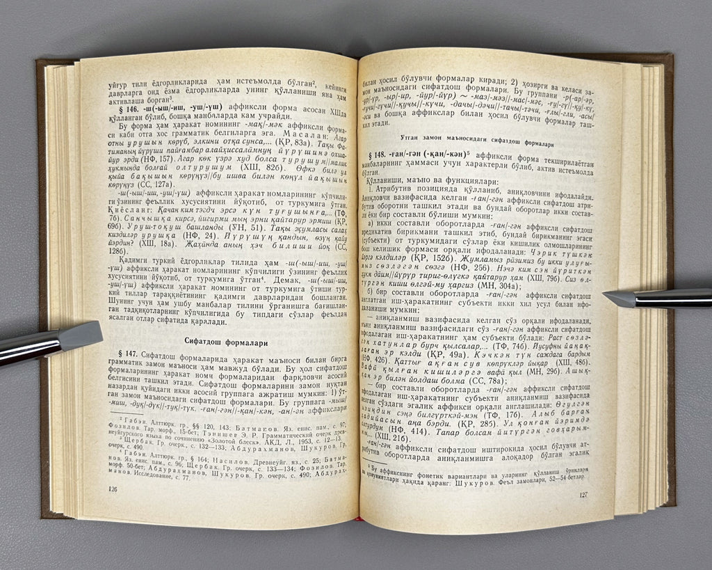 XIII-XIV asrlar turkiy adabiy yodgorliklar tili. Morfologiya (Language of Turkic Literary Monuments of the 13th-14th Centuries. Morphology). 1986. First edition. In Uzbek