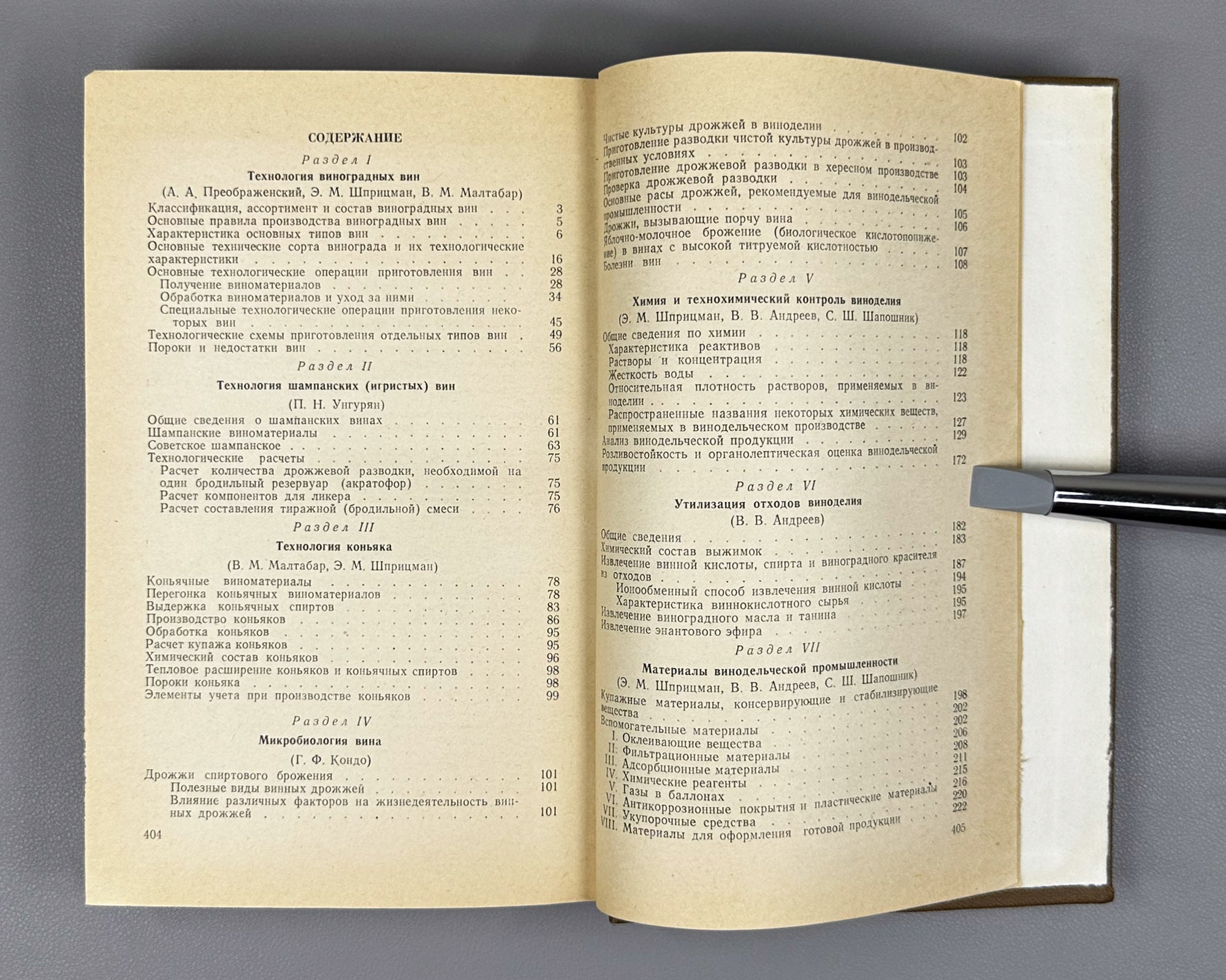[Signed] Handbook of Winemaking (Spravochnik po vinodeliyu) / edited by V. M. Maltabar and E. M. Shprizman, 1973. In Russian.