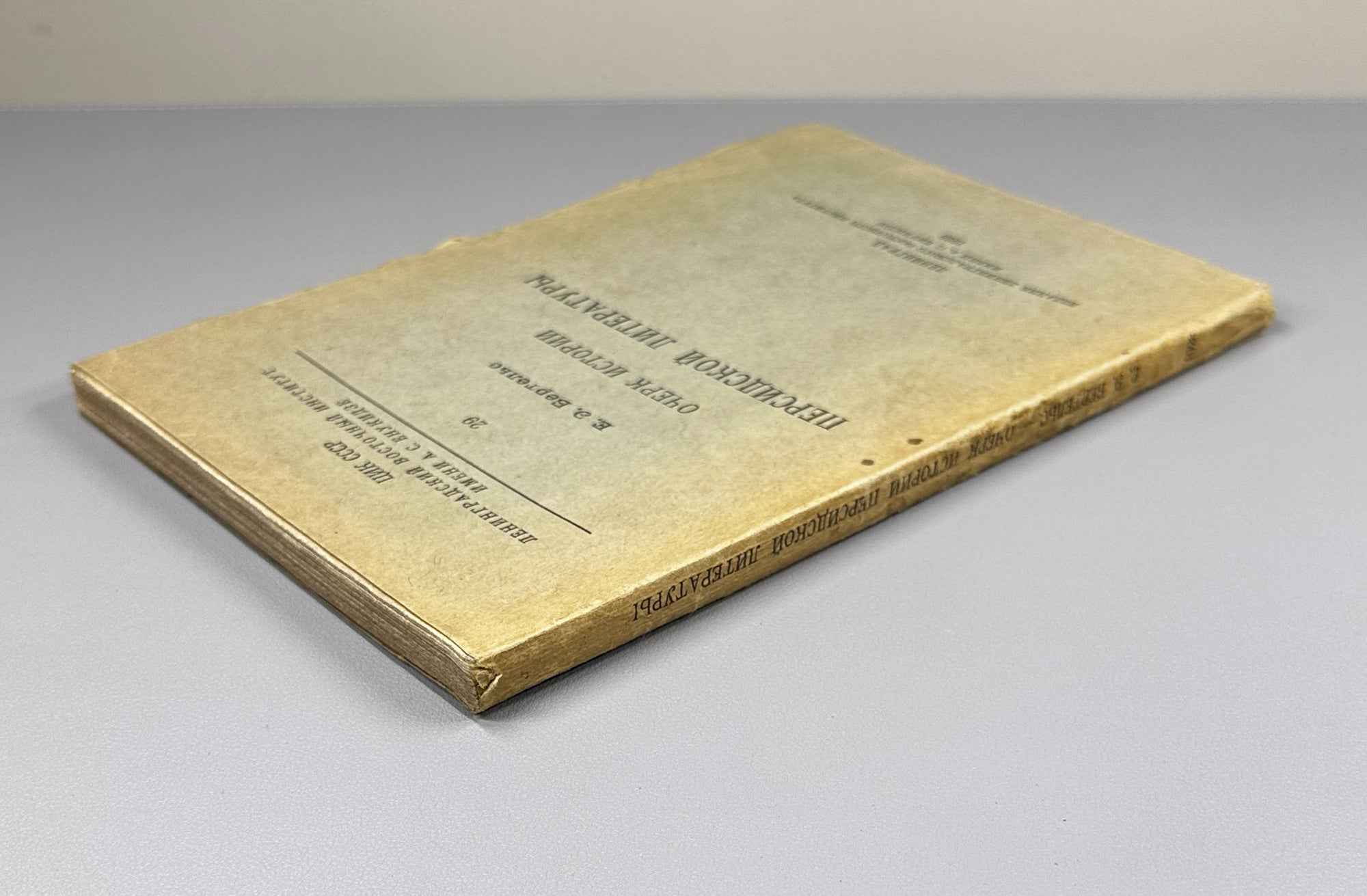 Bertels, Yevgeny. Essay on the History of Persian Literature (Ocherk istorii persidskoi literatury). First edition. Publication of the Leningrad Oriental Institute named after A. S. Enukidze, 1928. In Russian.