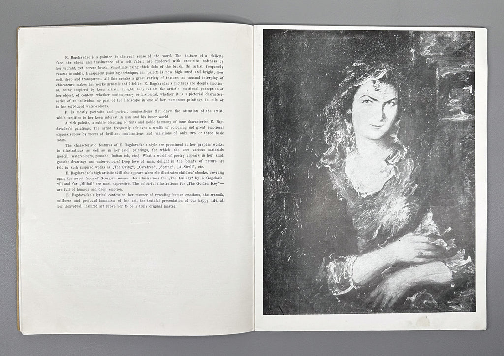 Ekaterine Bagdavadze [Album] / text by Lili Tabukashvili; artist/designer K. Karashvili, 1958. Text in Georgian, Russian, and English.