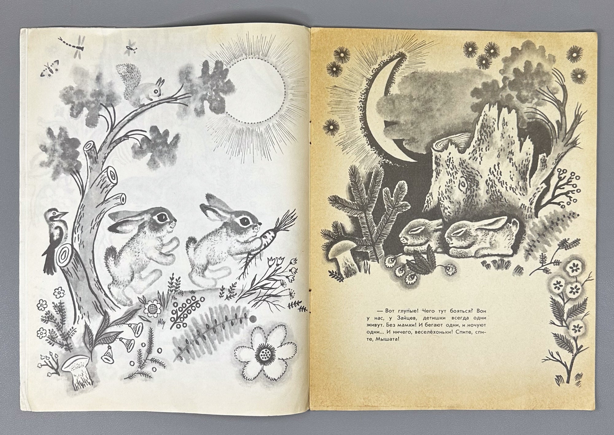 Shim, E. Sleep, Sleep, Little Mice: A Read and Color Book (Spite, spite, myshata). Illustrated by M. Mezheninov. Uncolored, 1972. In Russian