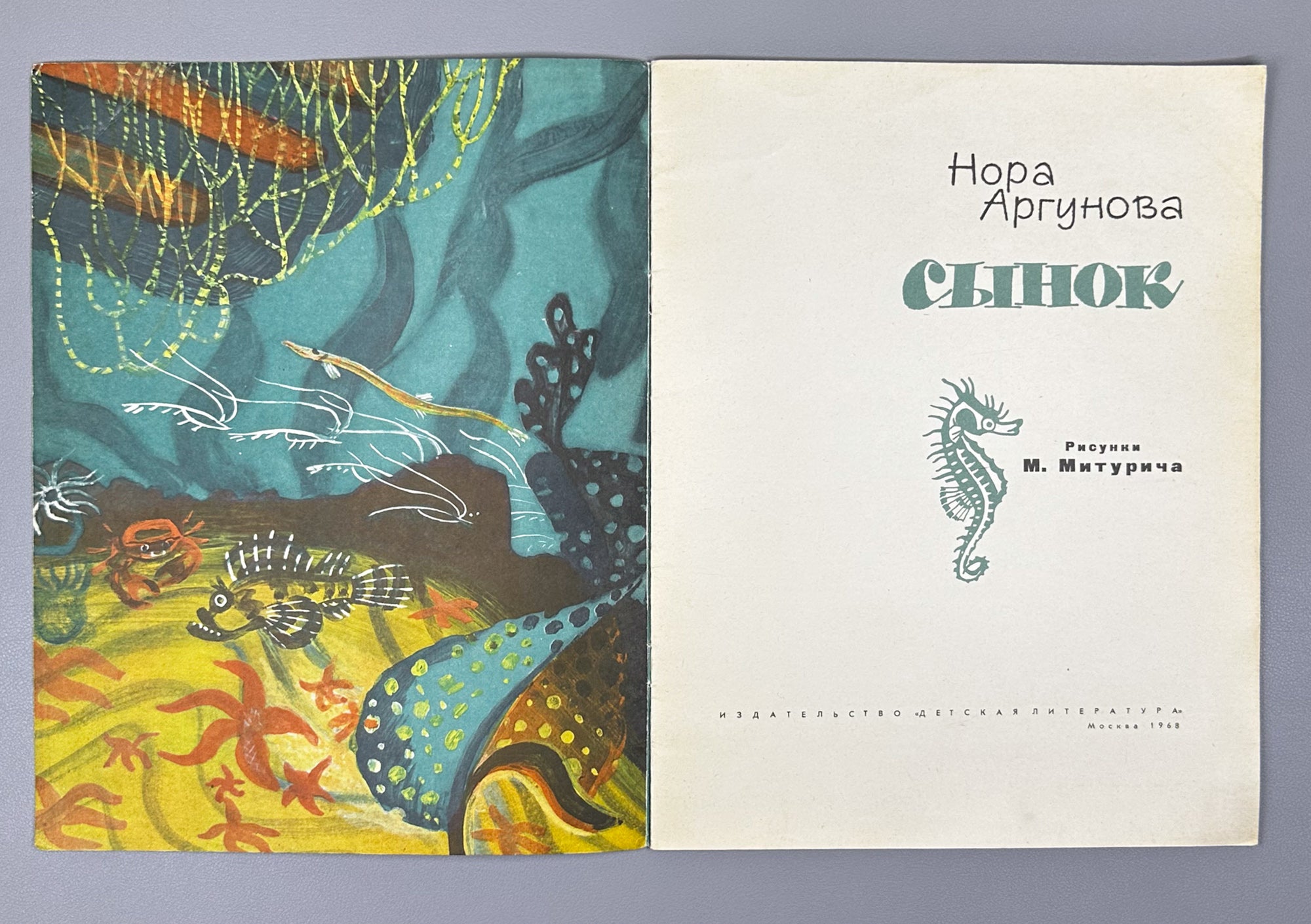 Argunova, N. Little Son (Synok). Illustrated by M. Miturich. Moscow: Detskaya literatura, 1968. In Russian.