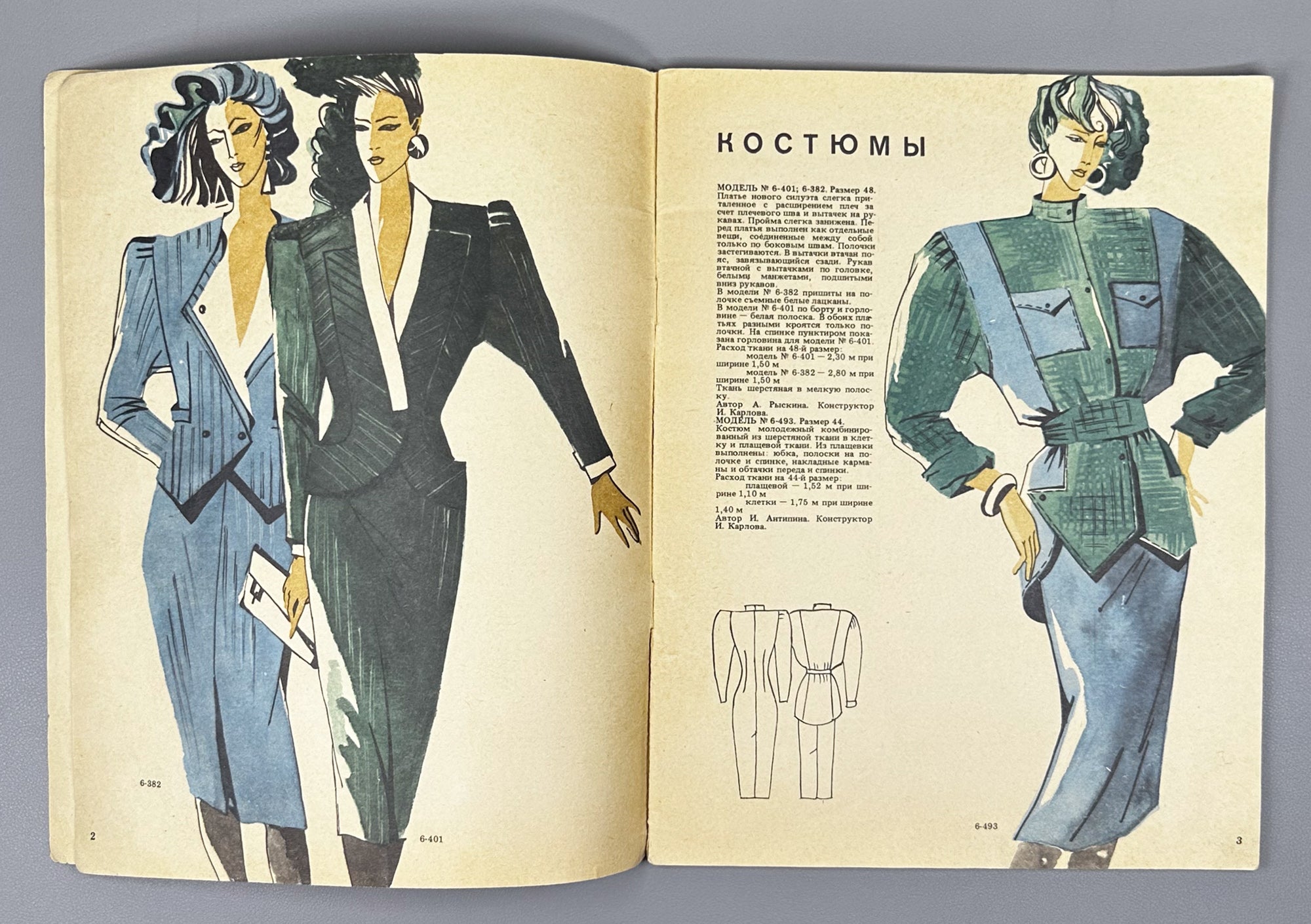 GUM Fashion Models : Suits, Dresses [sewing pattern album]. GUM Fashion Department, headed by V. D. Ilyina. Moscow, 1988. In Russian.