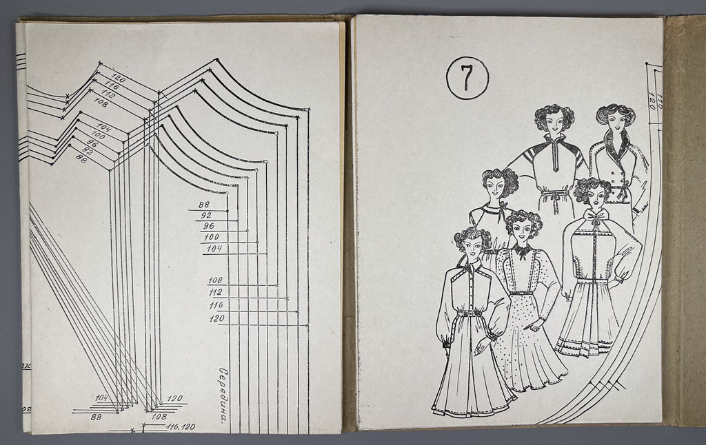 Set of Full-Size Sewing Patterns for Women, Sizes 44-60. Cover art by V. N. Tupikin. Rostov-on-Don. In Russian.