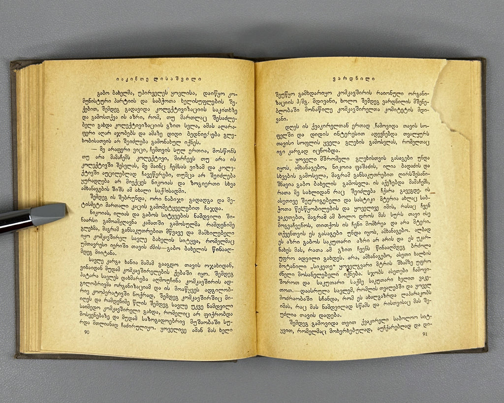 [Georgian avant-garde] Lisashvili, Iakinte (Khomeriki). Vardnili (Rose Field) : a novel. Illustrated by D. Kutateladze, 1933. In Georgian.