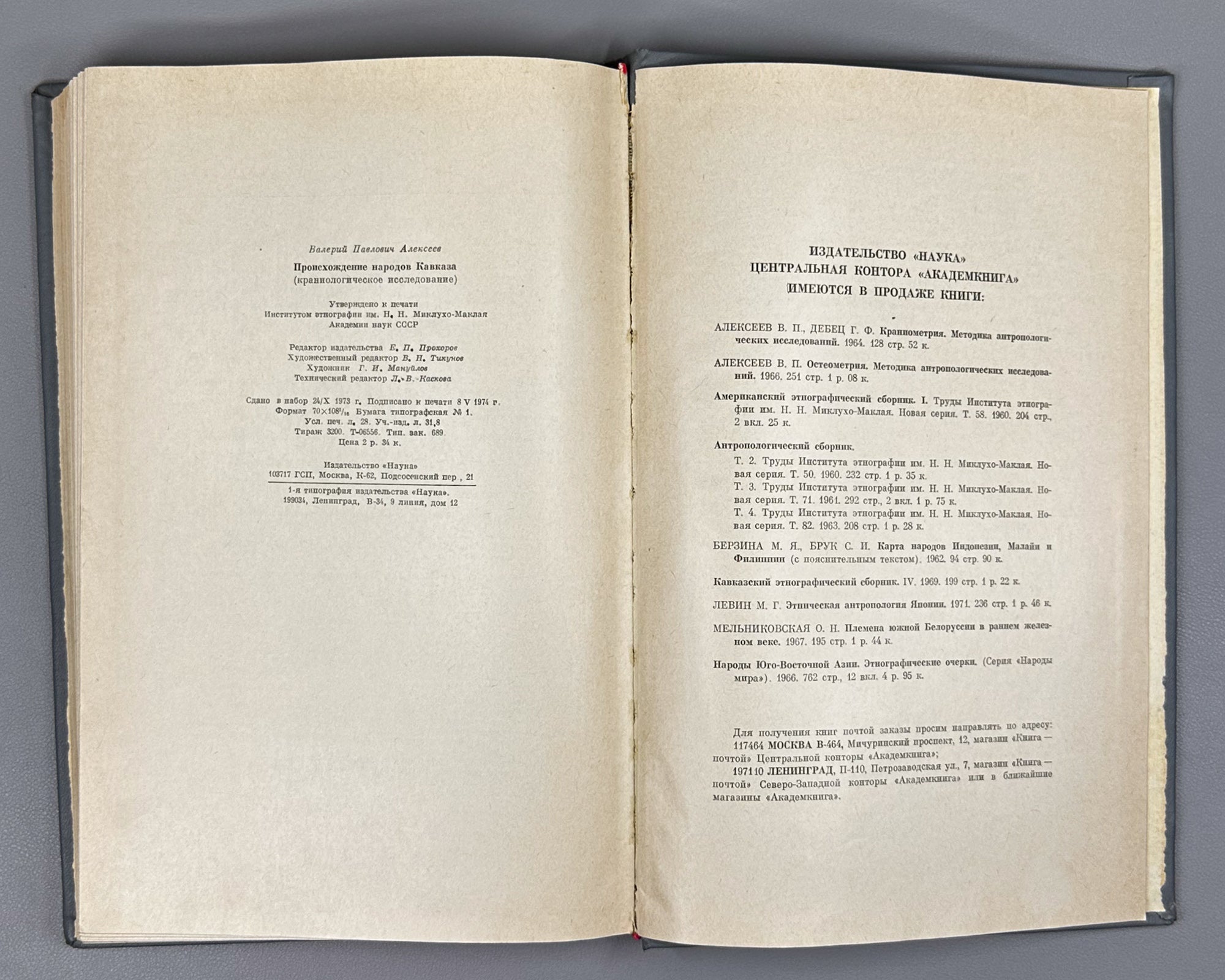 Alekseev. The Origin of the Peoples of the Caucasus: A Craniological Study (Proiskhozhdenie narodov Kavkaza). First edition 1974. In Russian