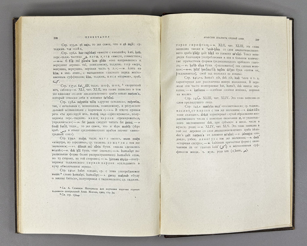 Tsereteli, G. The Arabic Dialects of Central Asia. Bukhara Arabic Dialect (Arabskiye dialekty Sredney Azii). 1956. In Russian and Arabic