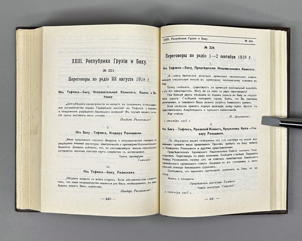 Documents and Materials on the Foreign Policy of Transcaucasia and Georgia (Dokumenty i materialy po vneshney politike Zakavkazya i Gruzii). 1990 [reprint of the 1919 edition]. In Russian