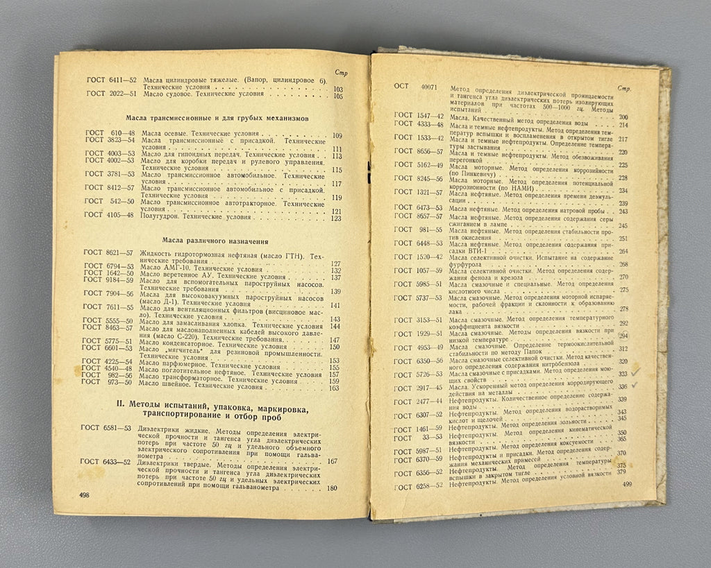 Petroleum Oils and Additives: Technical Requirements and Test Methods. Official Edition (Masla neftyanye i prisadki k nim), 1960. In Russian.