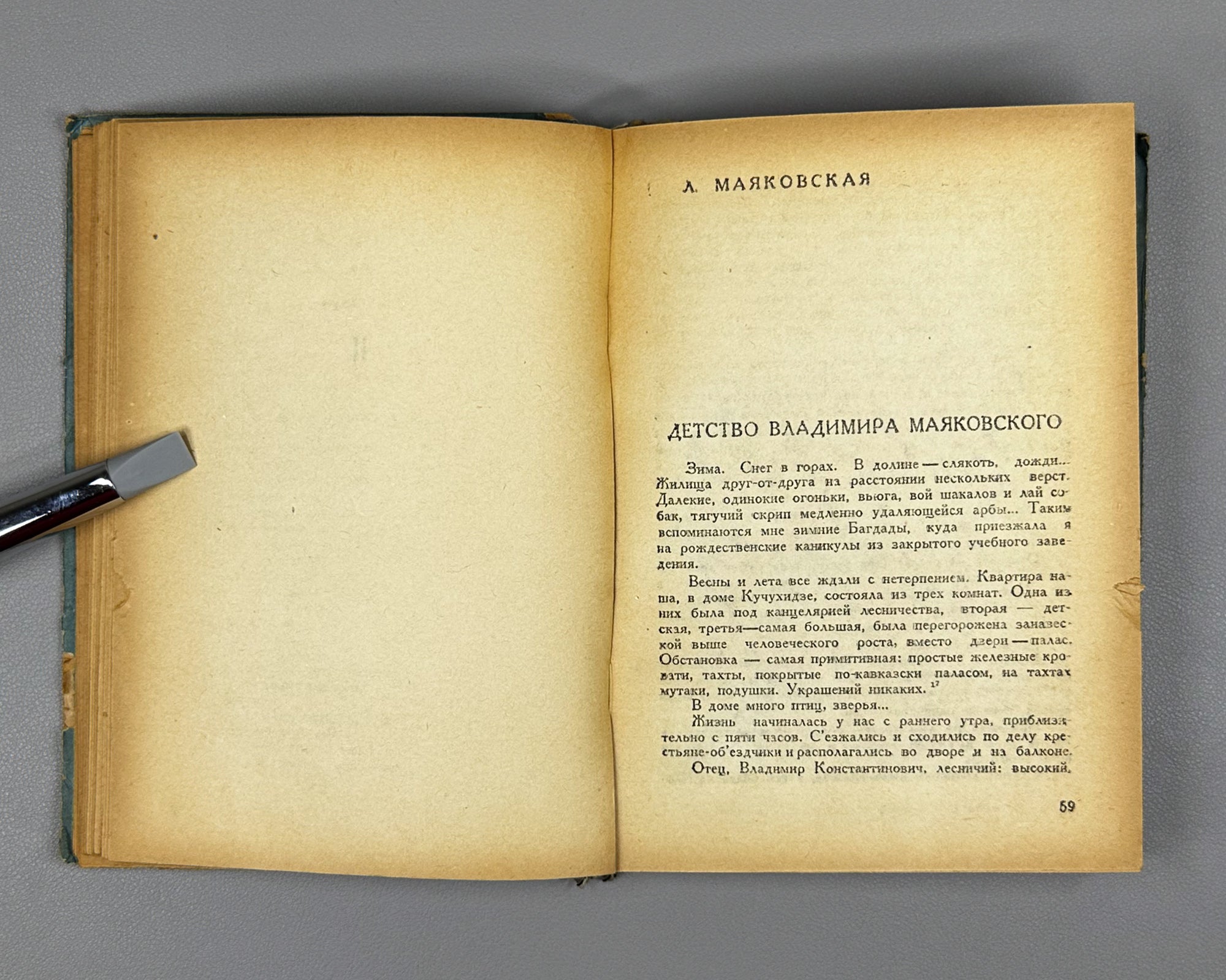 Mayakovsky in Georgia: A Collection of Materials (Mayakovskii v Gruzii). Compiled by G. Bebutov and B. Korneev. Tbilisi, 1936. In Russian.