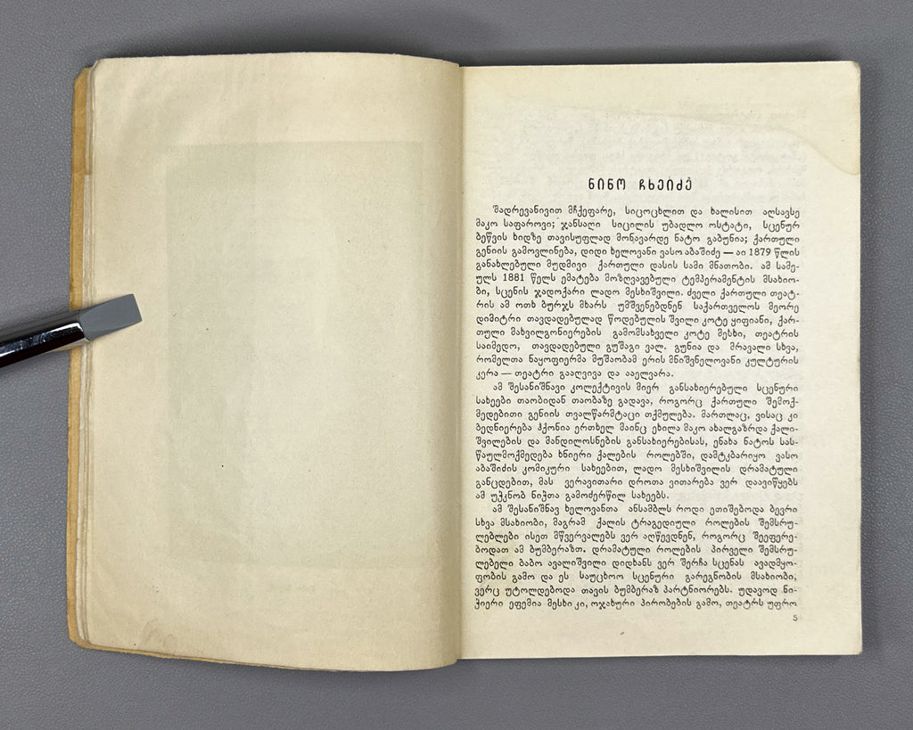 Chkheidze, Nino. Memoirs (Mogonebani). Cover design by Lado Gudiashvili. Tbilisi, 1956. In Georgian.