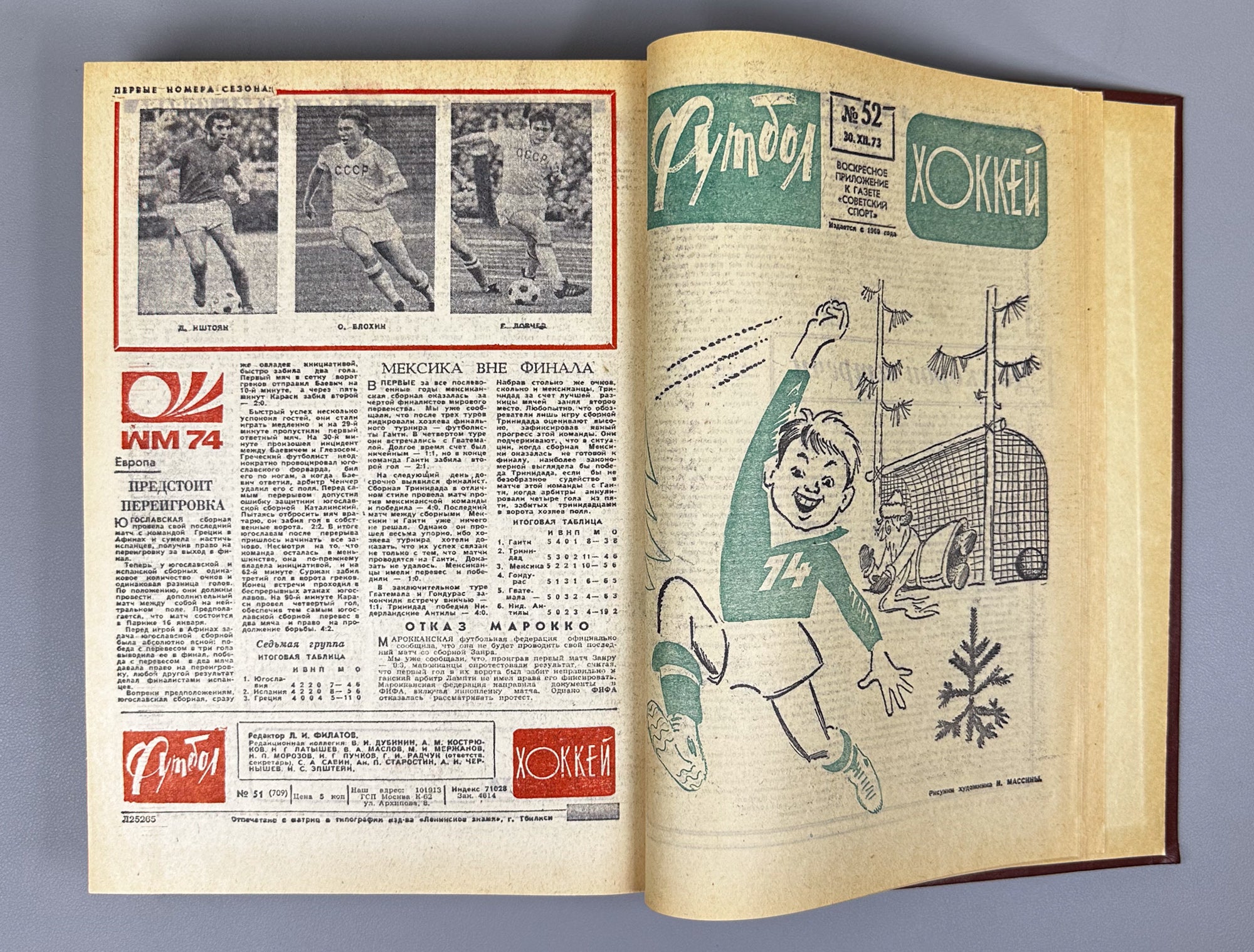 Collection of 17 Bound Volumes: "Football - Hockey" (Futbol - Khokkey) Weekly Magazine. USSR, 1973-1989. Total of 863 issues. In Russian