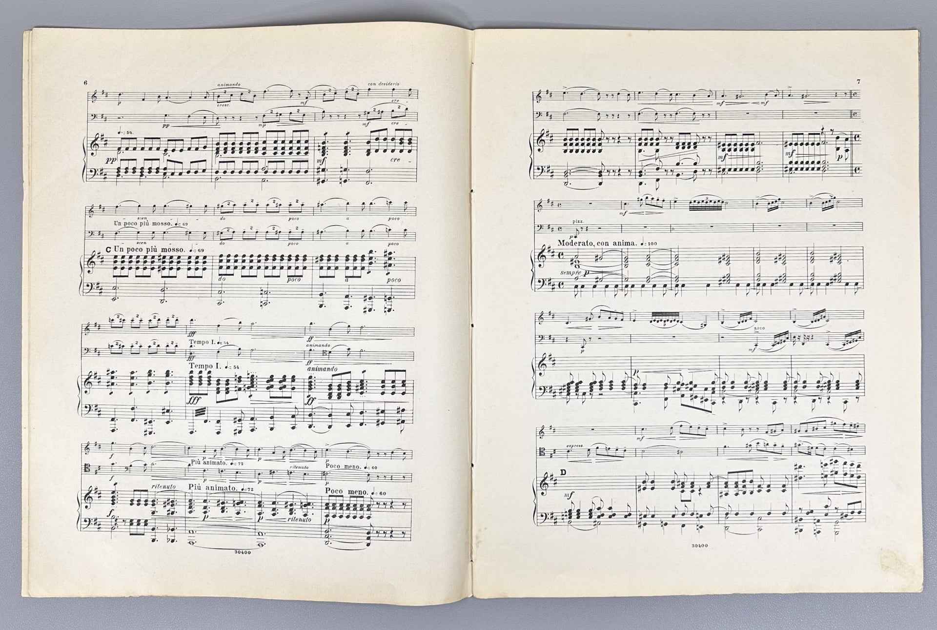 Tchaikovsky, P. I. Andante cantabile: tiré de la Symphonie № 5: Op. 64. Arranged for Violin, Violoncelle, and Piano by Fr. Spiro, 1904. In French