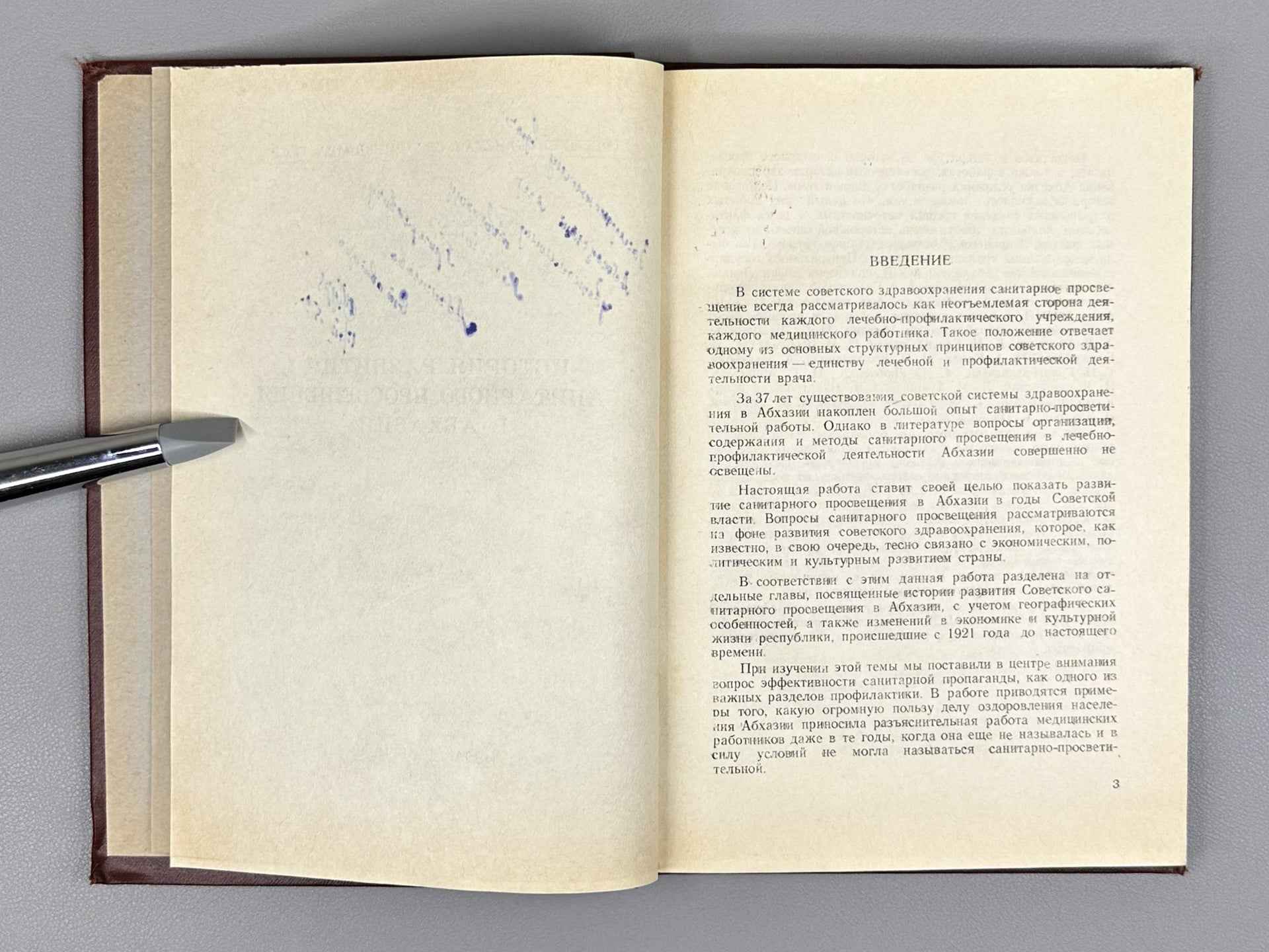 [Signed] Churgulia, T. N. History of the Development of Sanitary Education in Abkhazia (Istoriya razvitiya sanitarnogo prosveshcheniya v Abkhazii), 1958. In Russian