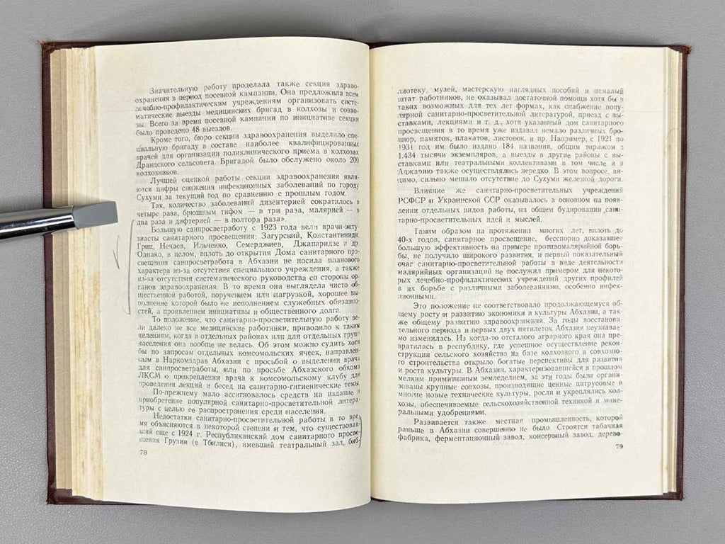 [Signed] Churgulia, T. N. History of the Development of Sanitary Education in Abkhazia (Istoriya razvitiya sanitarnogo prosveshcheniya v Abkhazii), 1958. In Russian