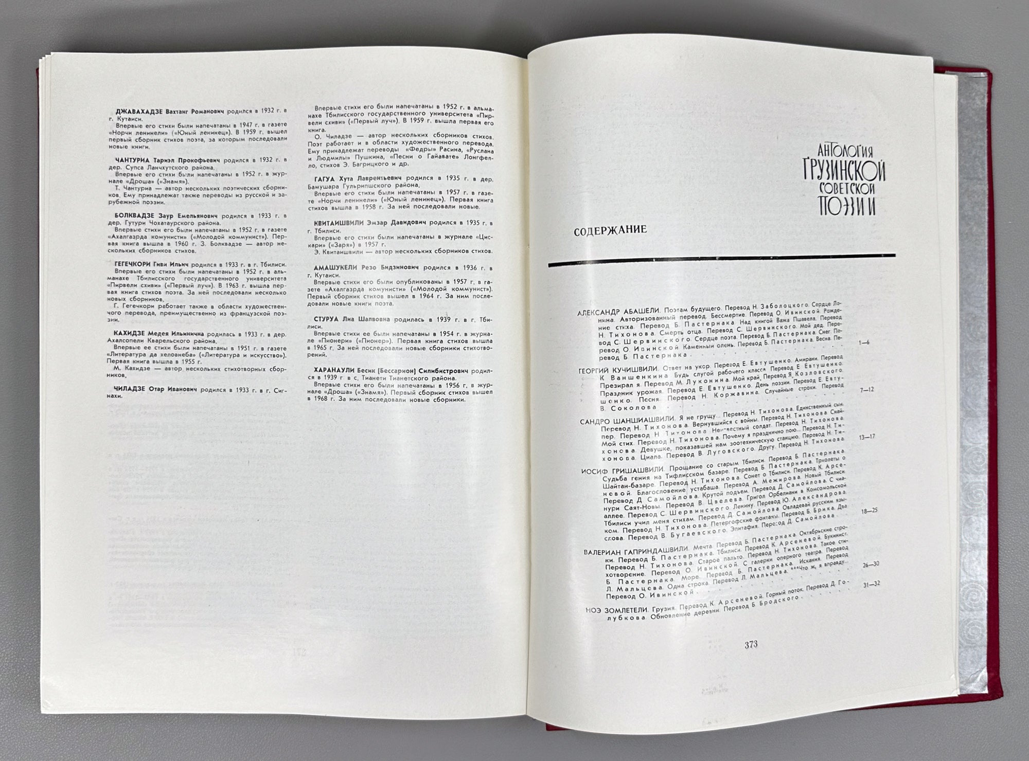 Anthology of Georgian Soviet Poetry (Antologiya gruzinskoy sovetskoy poezii). Tbilisi: Merani, 1971. In Russian