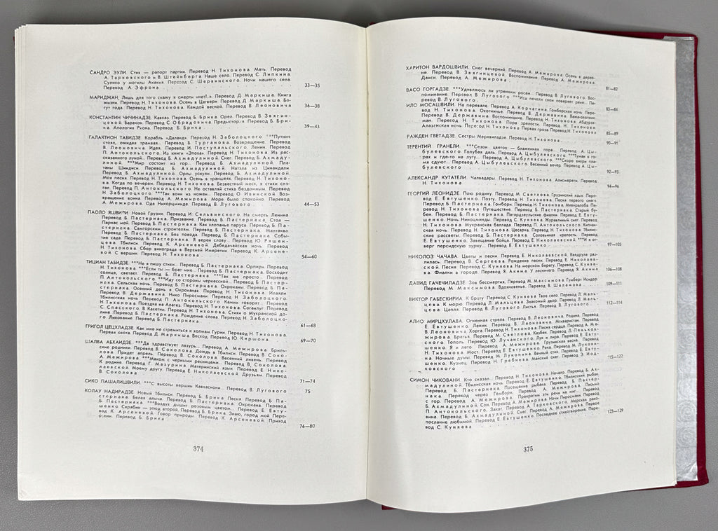 Anthology of Georgian Soviet Poetry (Antologiya gruzinskoy sovetskoy poezii). Tbilisi: Merani, 1971. In Russian
