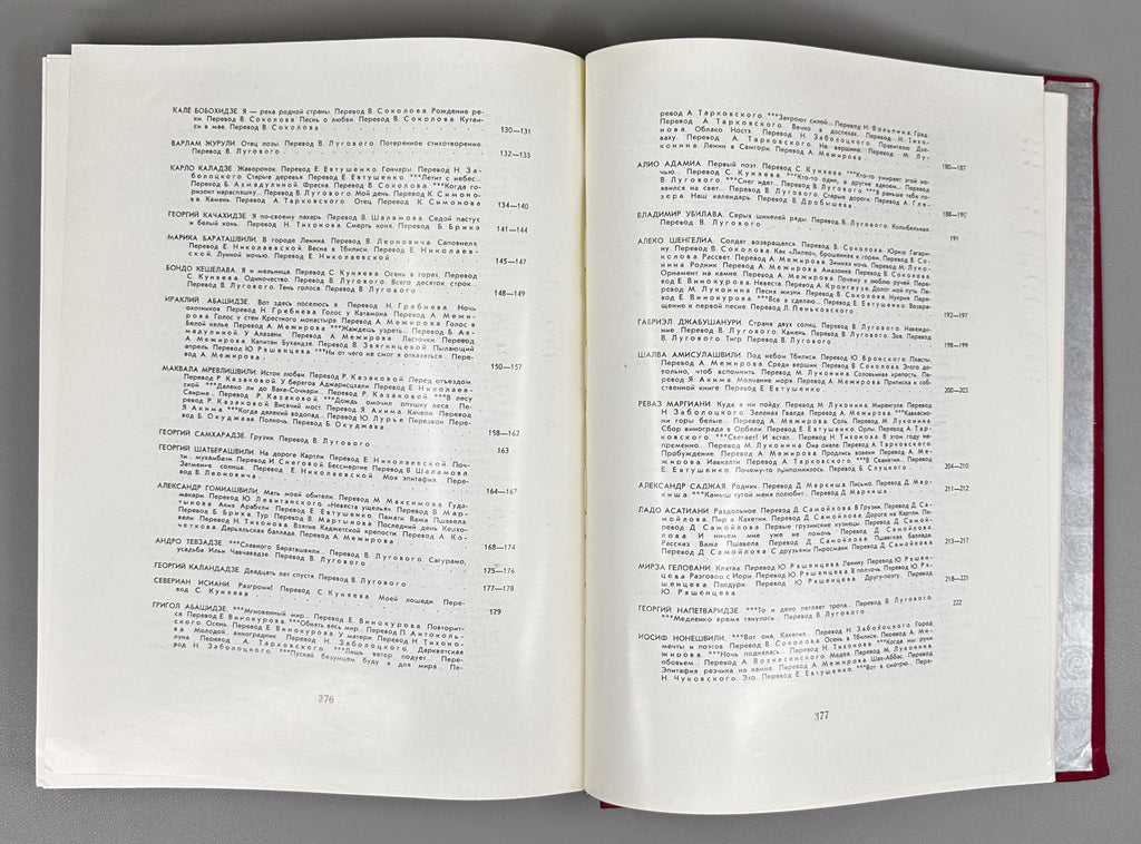 Anthology of Georgian Soviet Poetry (Antologiya gruzinskoy sovetskoy poezii). Tbilisi: Merani, 1971. In Russian