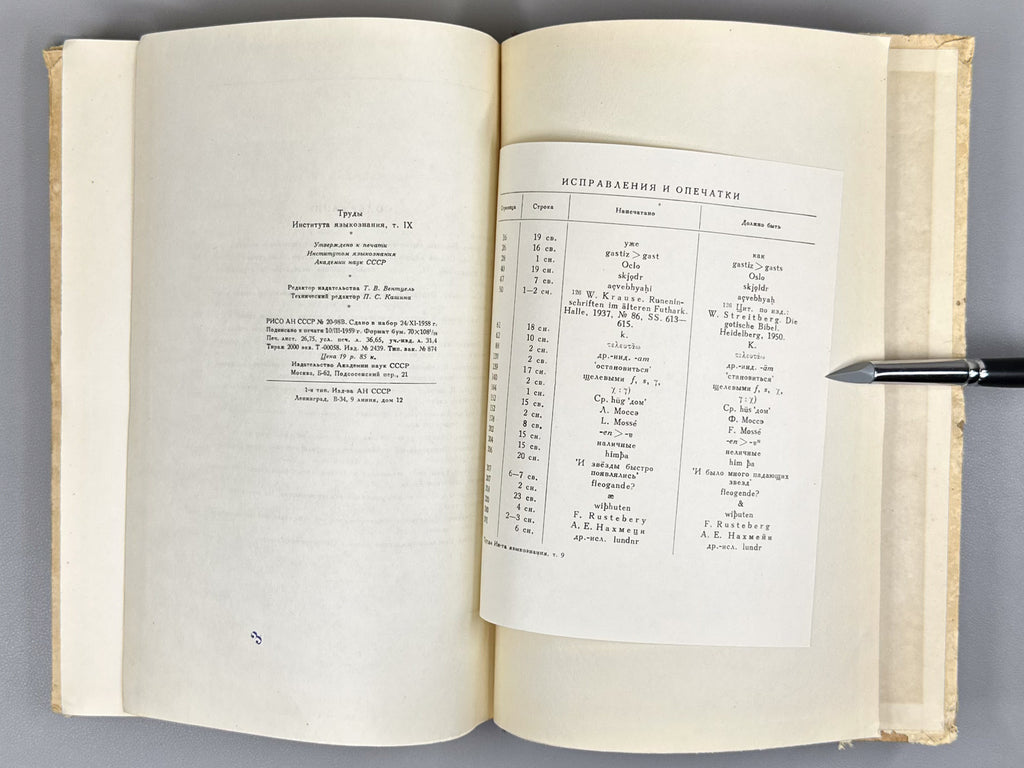 Issues of Germanic Philology (Voprosy germanistiki). Works of the Institute of Linguistics, Vol. 9, 1959. In Russian.