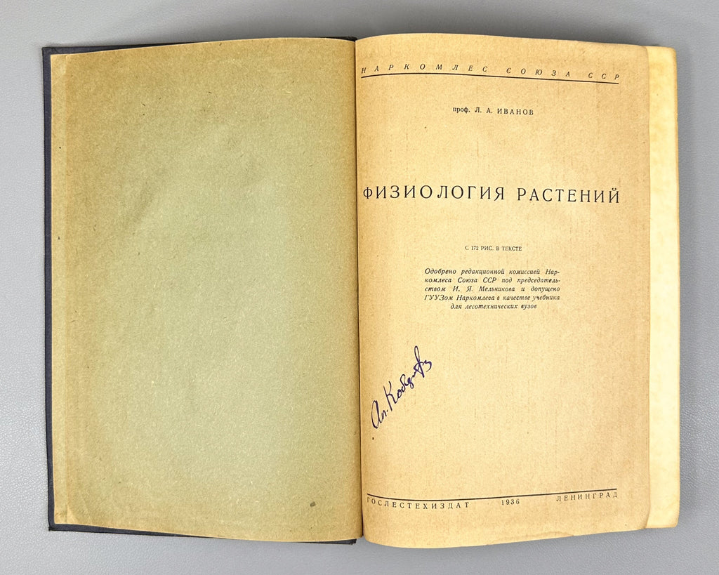 Ivanov, L. A. Plant Physiology (Fiziologiya rasteniy), 1936. In Russian.