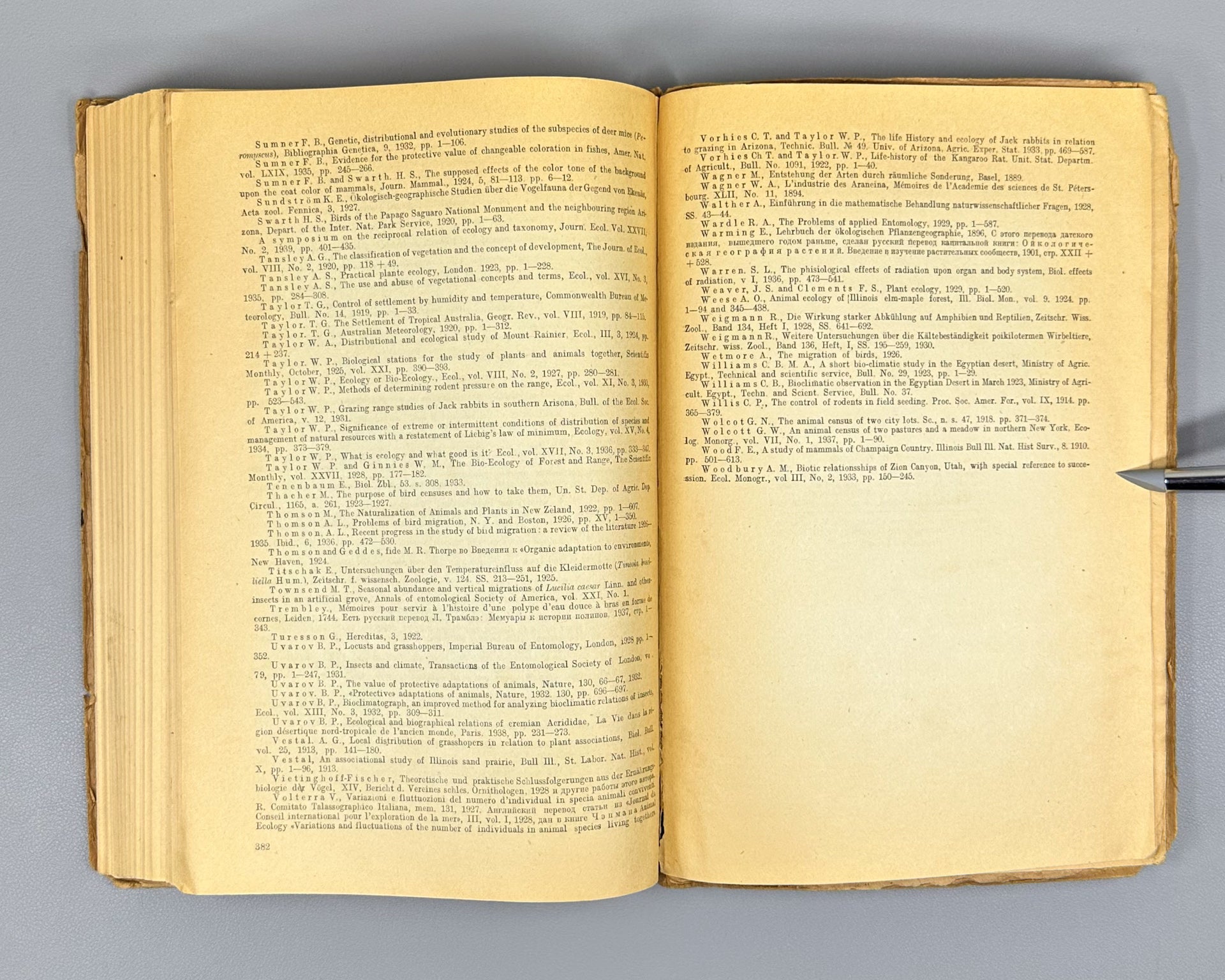 Kashkarov, D. N. Fundamentals of Animal Ecology (Osnovy ekologii zhivotnykh), 1944. In Russian.