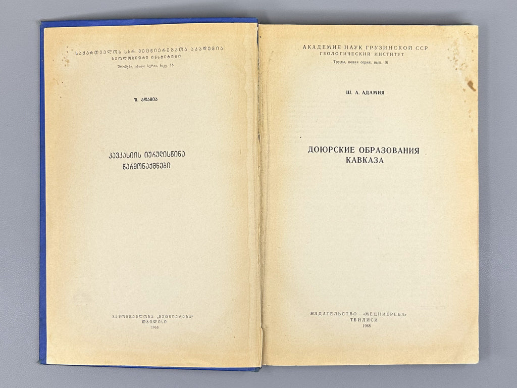 Adamiya, Sh. A. Pre-Jurassic Formations of the Caucasus (Doyurskiye obrazovaniya Kavkaza), 1968. In Russian.
