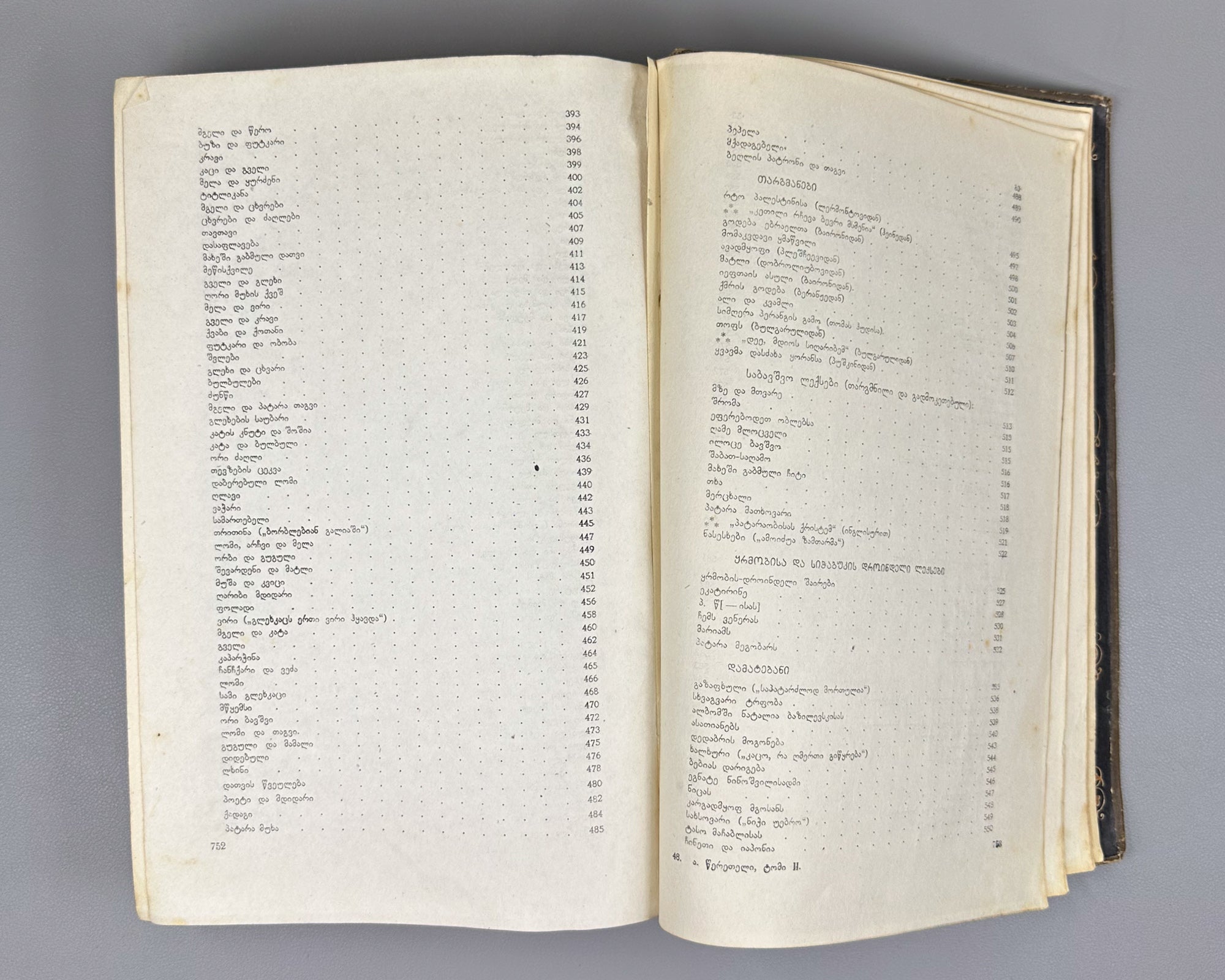 Tsereteli, Akaki. Works : Complete Collection in Seven Volumes (Tkhzulebani). Volumes I-IV of 7. 1940-1948. In Georgian