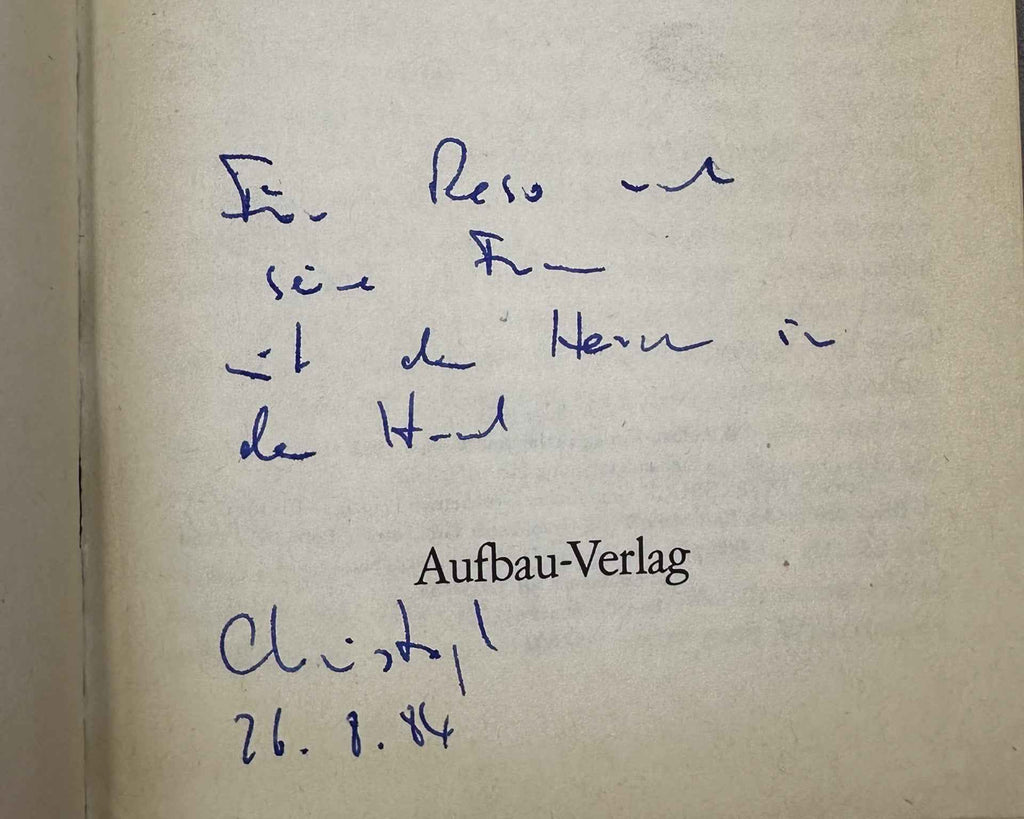 [Signed] Hein, C. The Distant Lover (Der fremde Freund), 1983. In German.